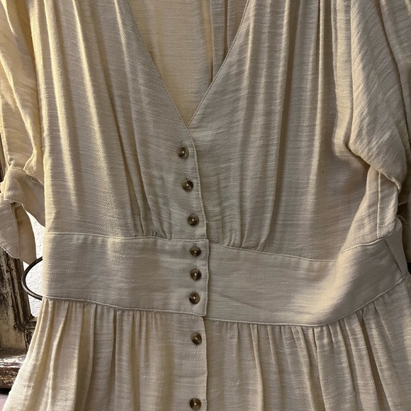 Ellison Tan Maxi Dress , Vintage Button Down Size Large - Picture 6 of 8